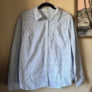 ❤️FINAL SALE❤️ Talbots Multicolor Striped Confetti Button Down Top Size Large
